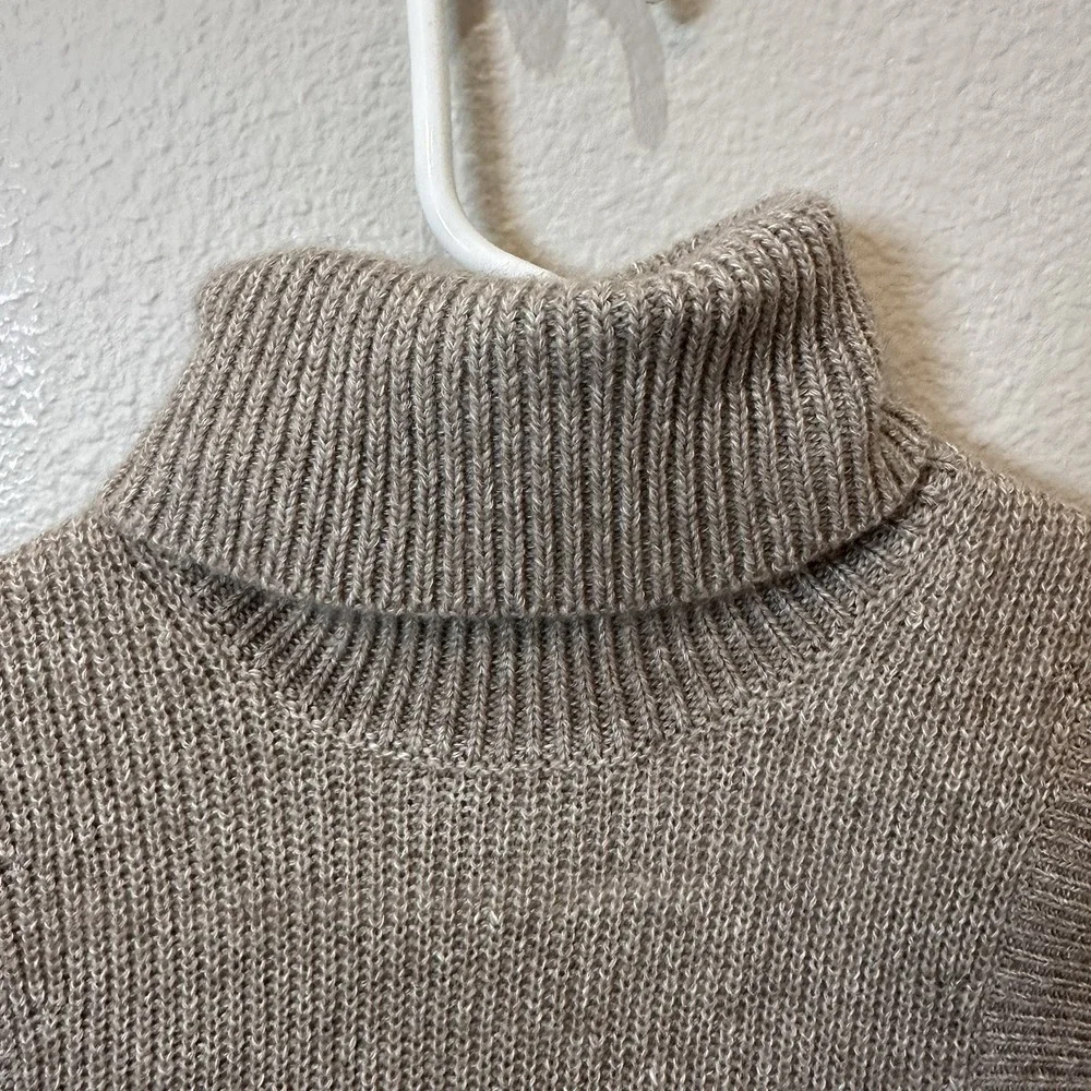 Michael Kors Collection Cashmere‎ Beige Sleeveless Turtleneck Sweater XS Neutral